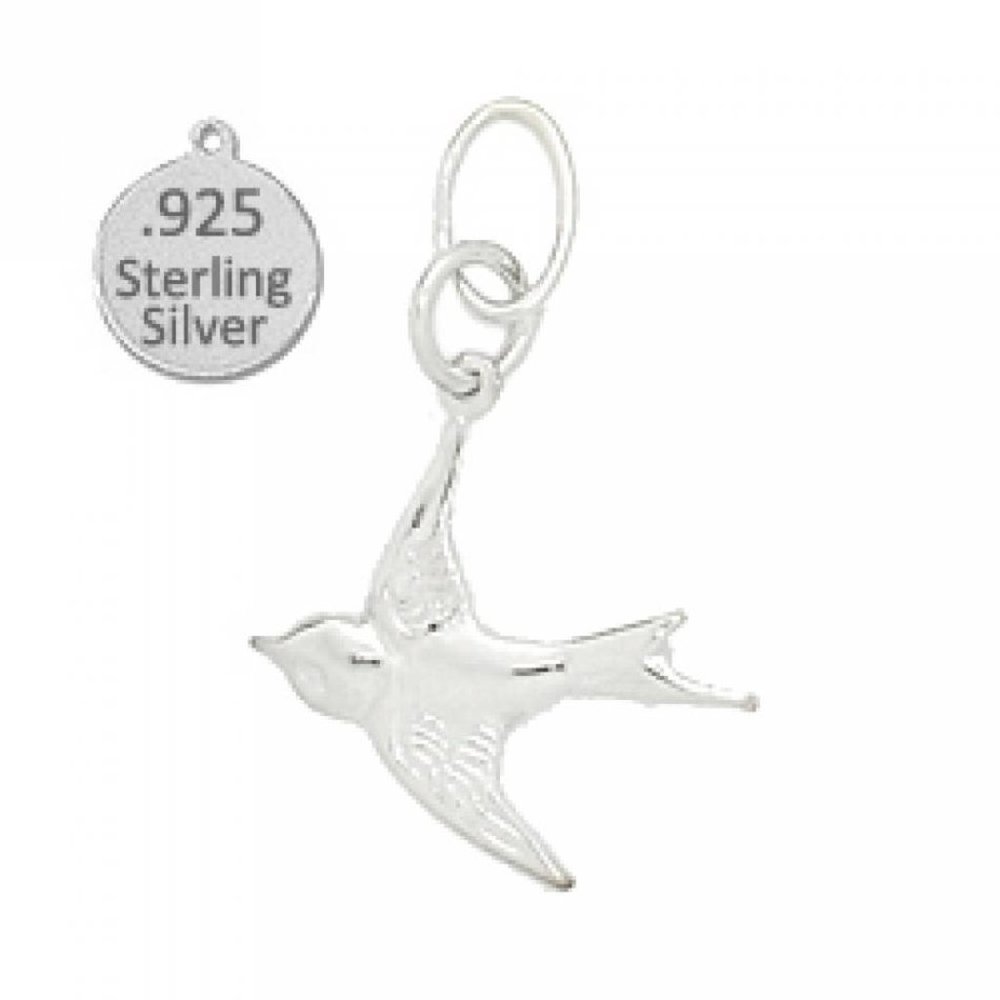 Sterling Silver 925 bird charm NEW